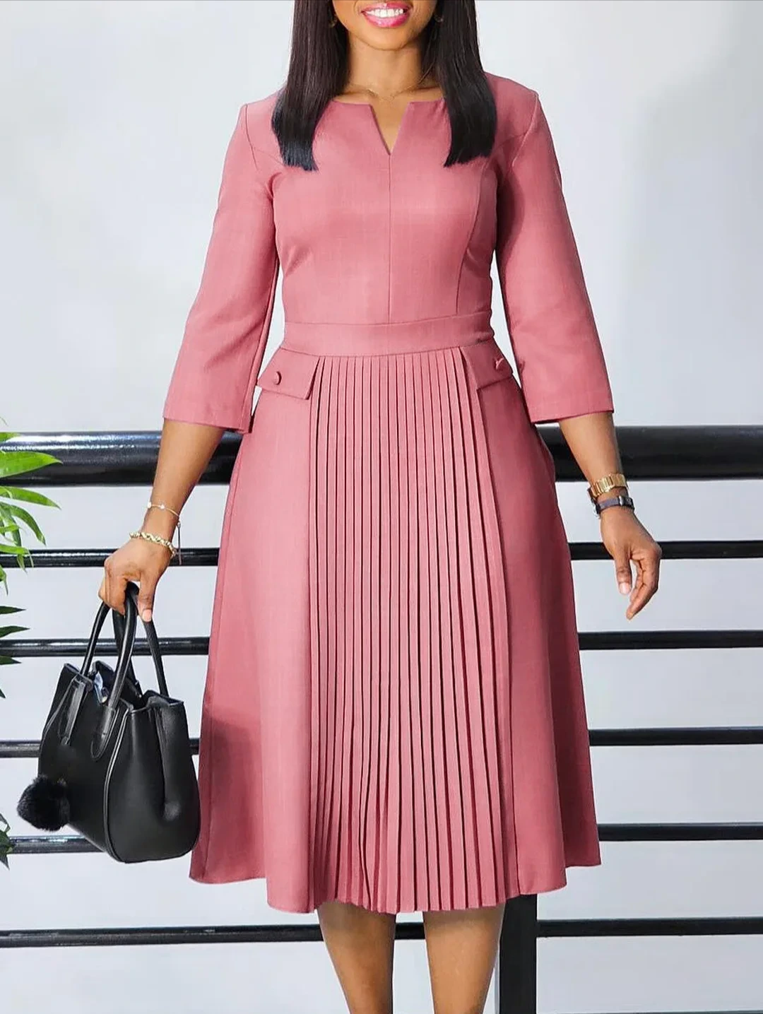 Purple Belted Utility Midi Dress view 6