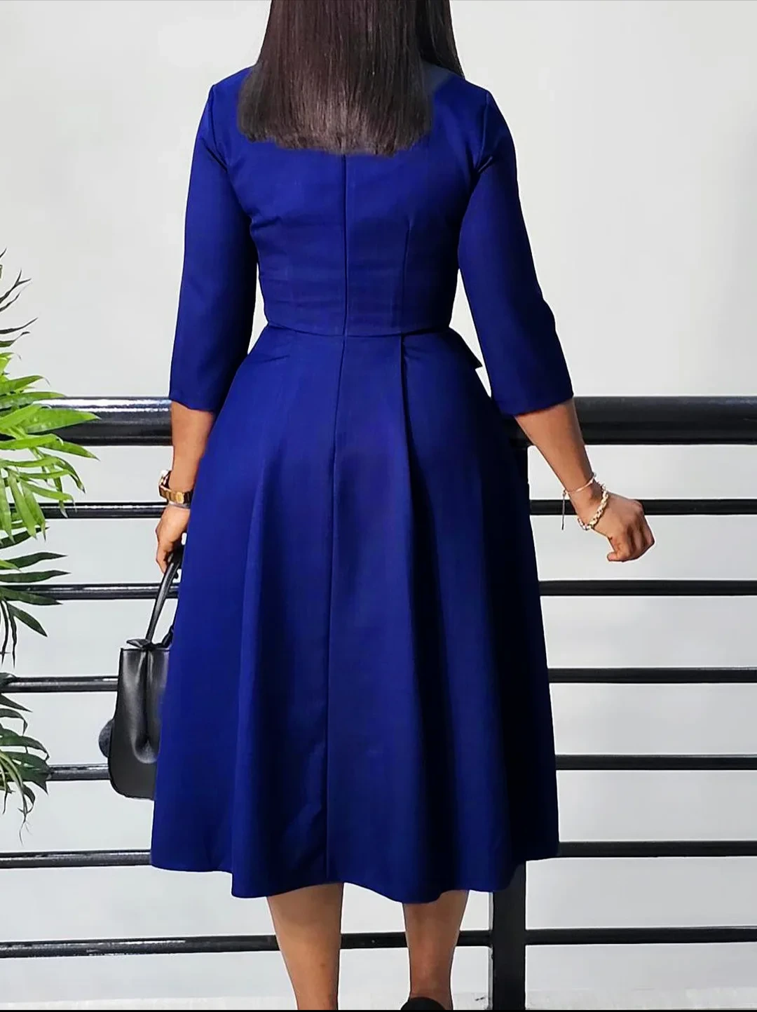 Purple Belted Utility Midi Dress view 8