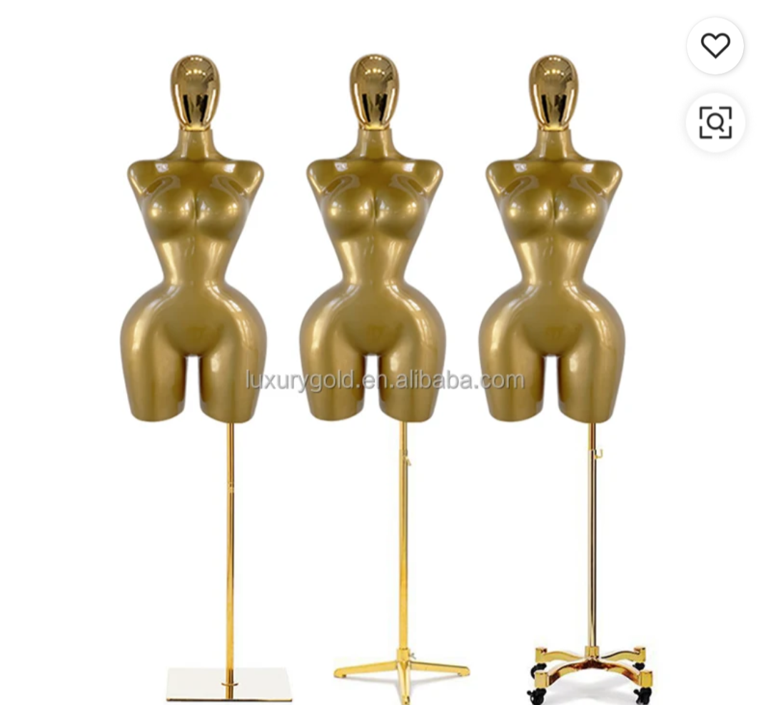 Matte-Gold Fiberglass Demi-Mannequin showcase
