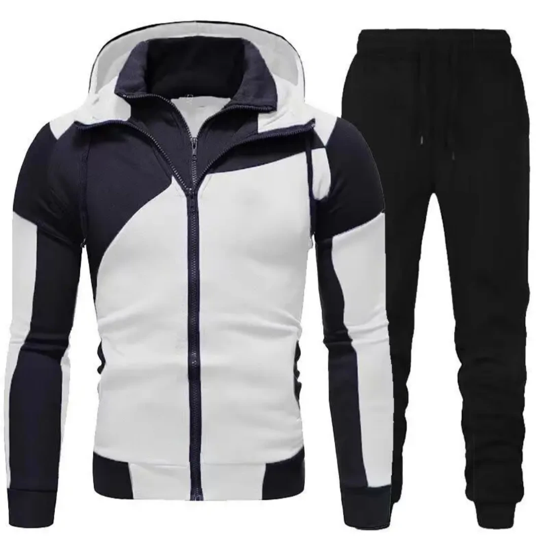 Men's Colour-Block Full-Zip Hoodie & Joggers Set JSK-H-1 photo 2