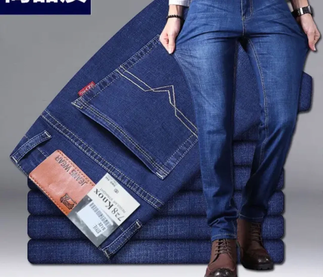 Men's Contrast-Stitch Denim Jeans - Indigo & Dark Wash view 3