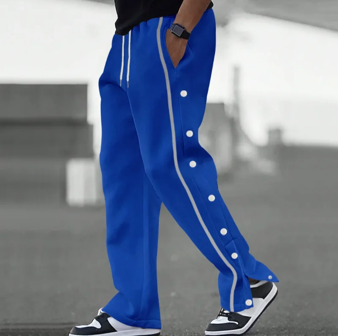 Men's Wide-Leg Side-Snap Joggers - Six Colours