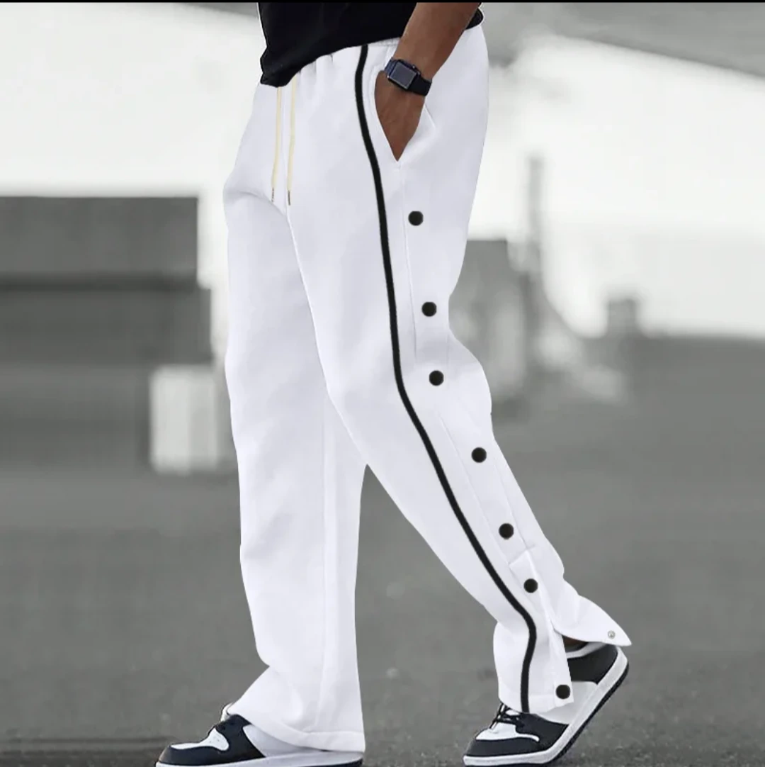 Men's Wide-Leg Side-Snap Joggers - Six Colours view 3