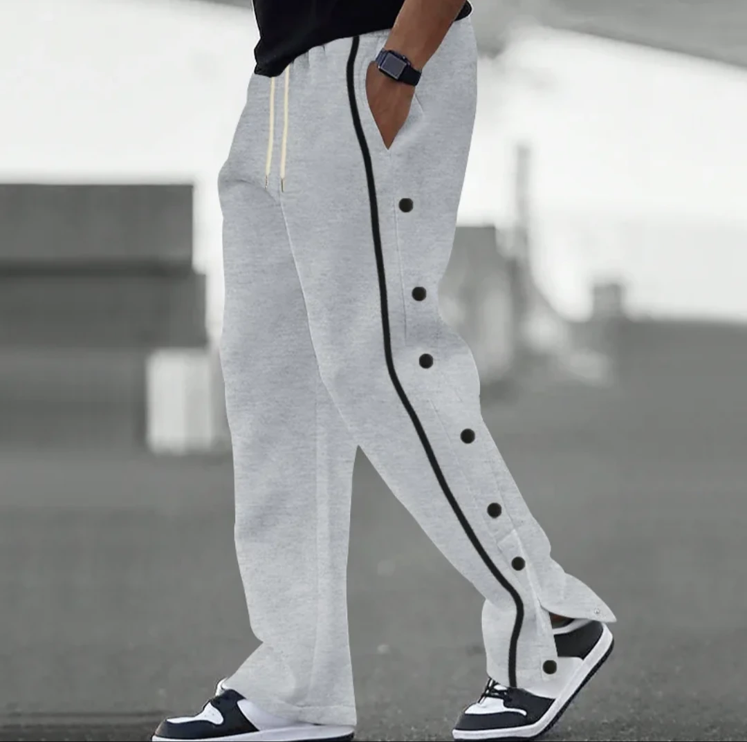 Men's Wide-Leg Side-Snap Joggers - Six Colours view 4