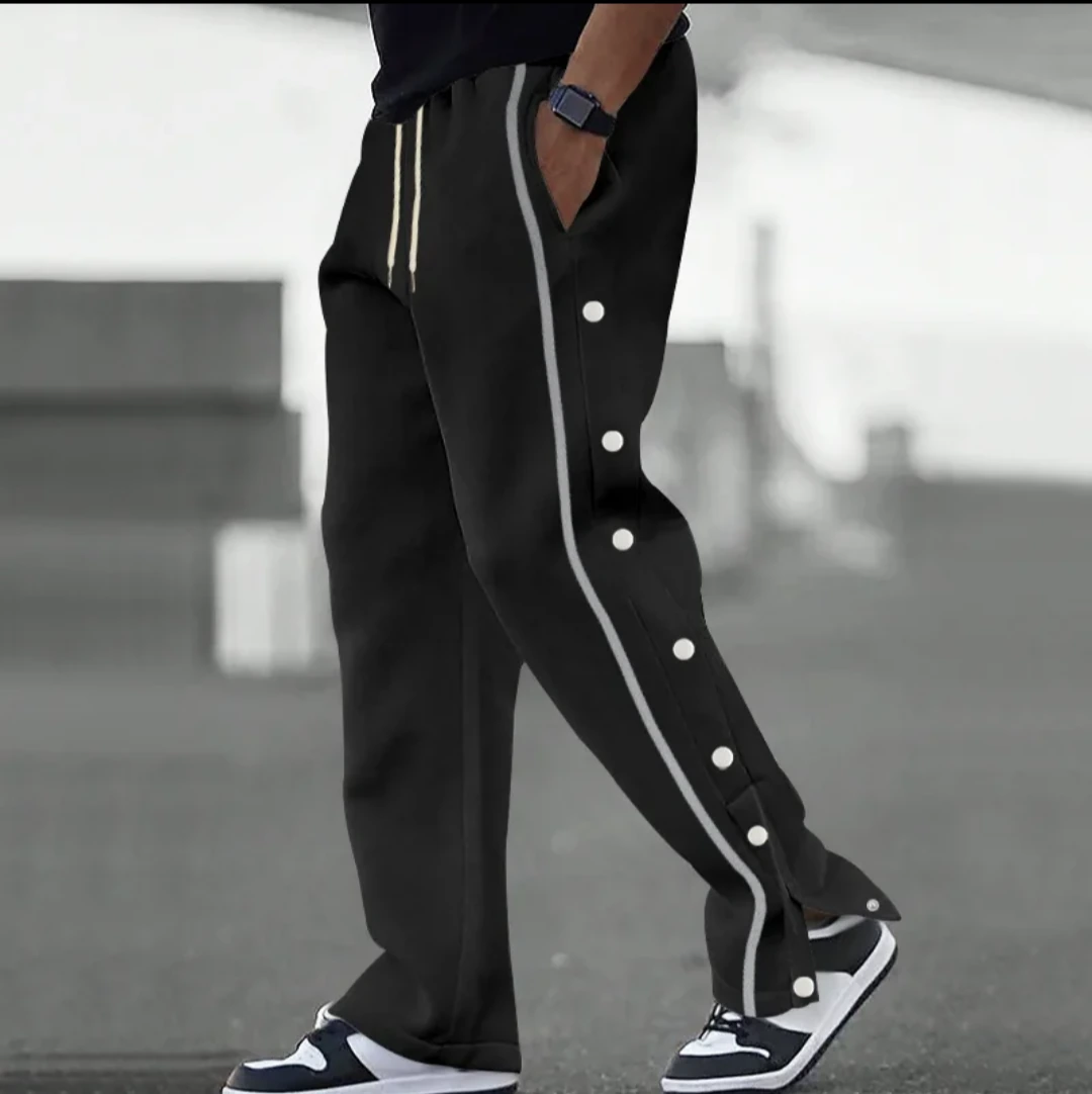 Men's Wide-Leg Side-Snap Joggers - Six Colours view 5