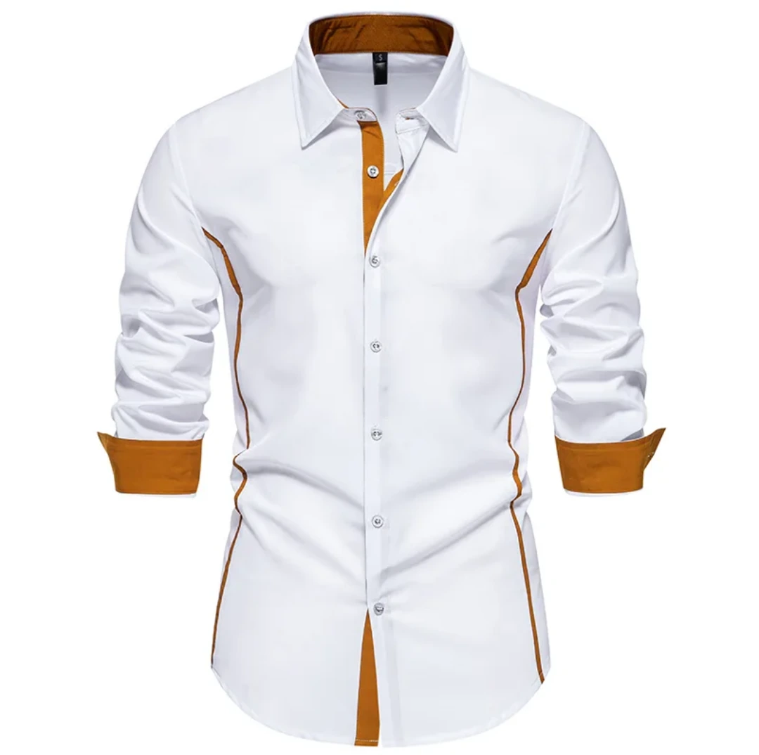 Men's Contrast-Trim Long-Sleeve Shirt JSK-LSS-10 photo 2