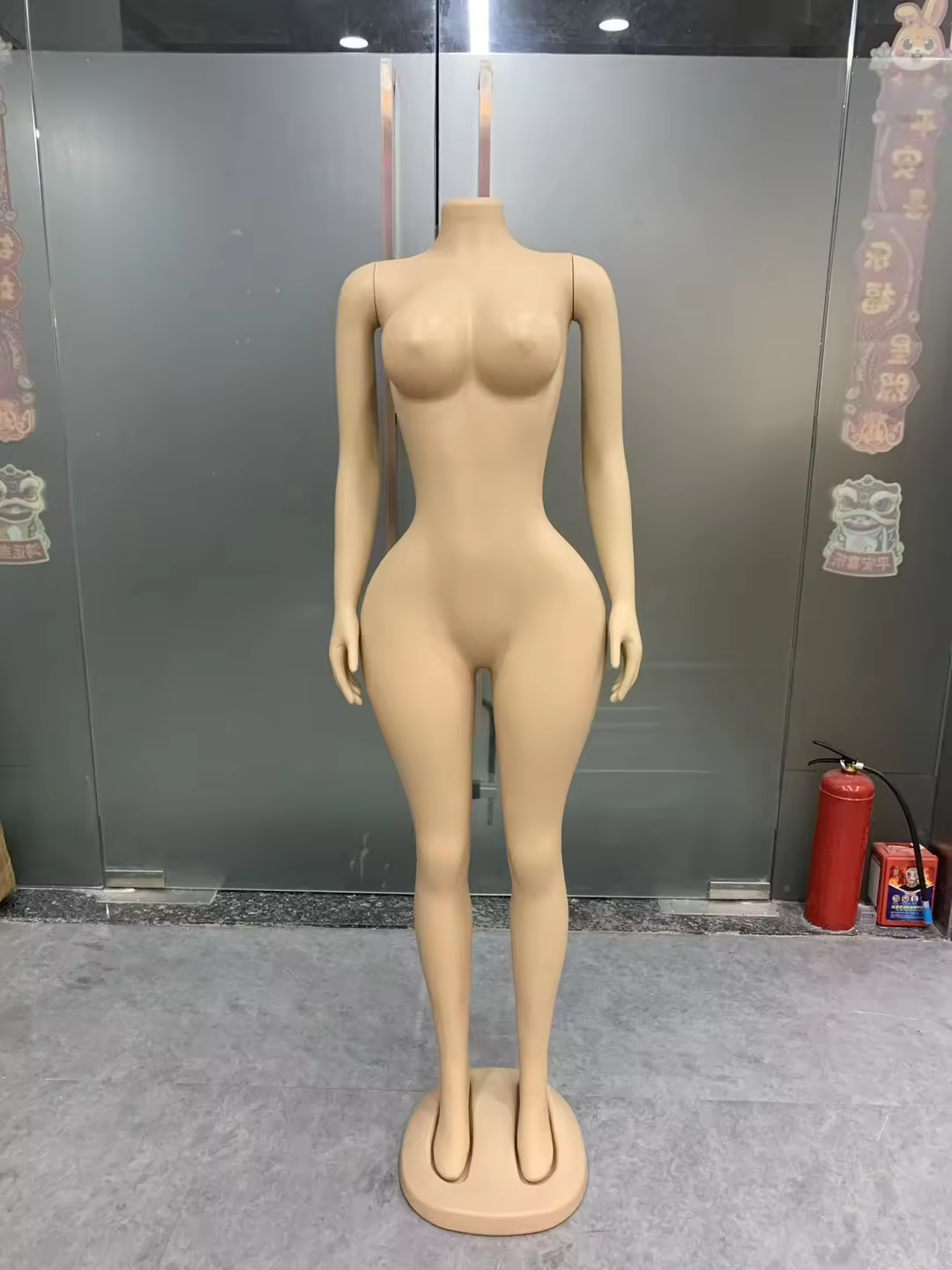 Curvy Headless Full-Body Female Mannequin with Arms