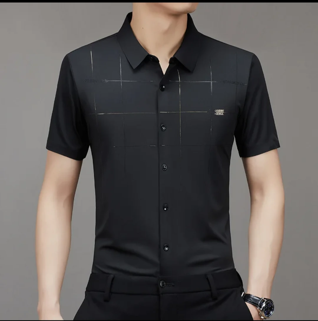 Men's Grid-Print Short-Sleeve Button-Up Shirt view 4