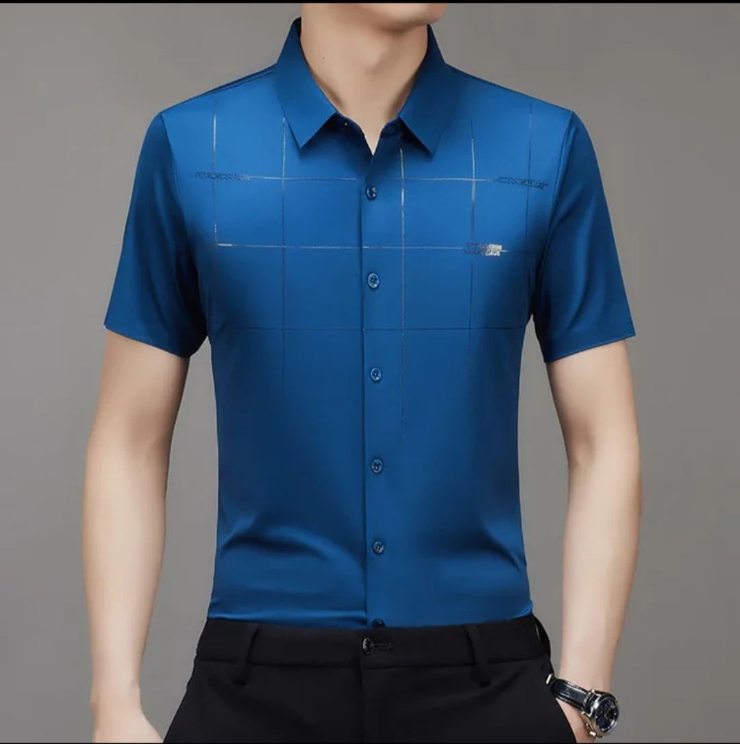 Men's Grid-Print Short-Sleeve Button-Up Shirt view 6