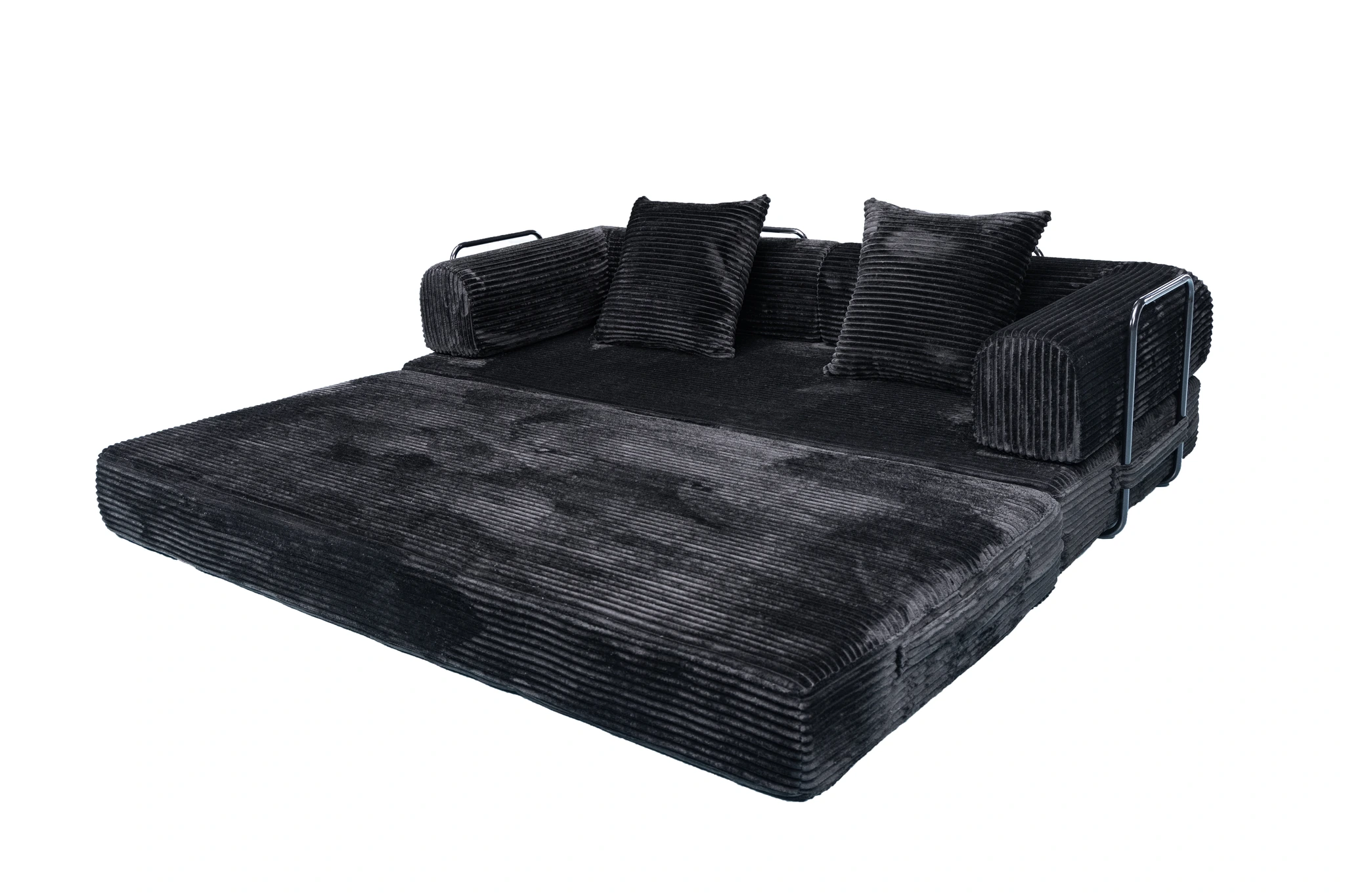 Blue Corduroy Convertible Sofa Bed view 12