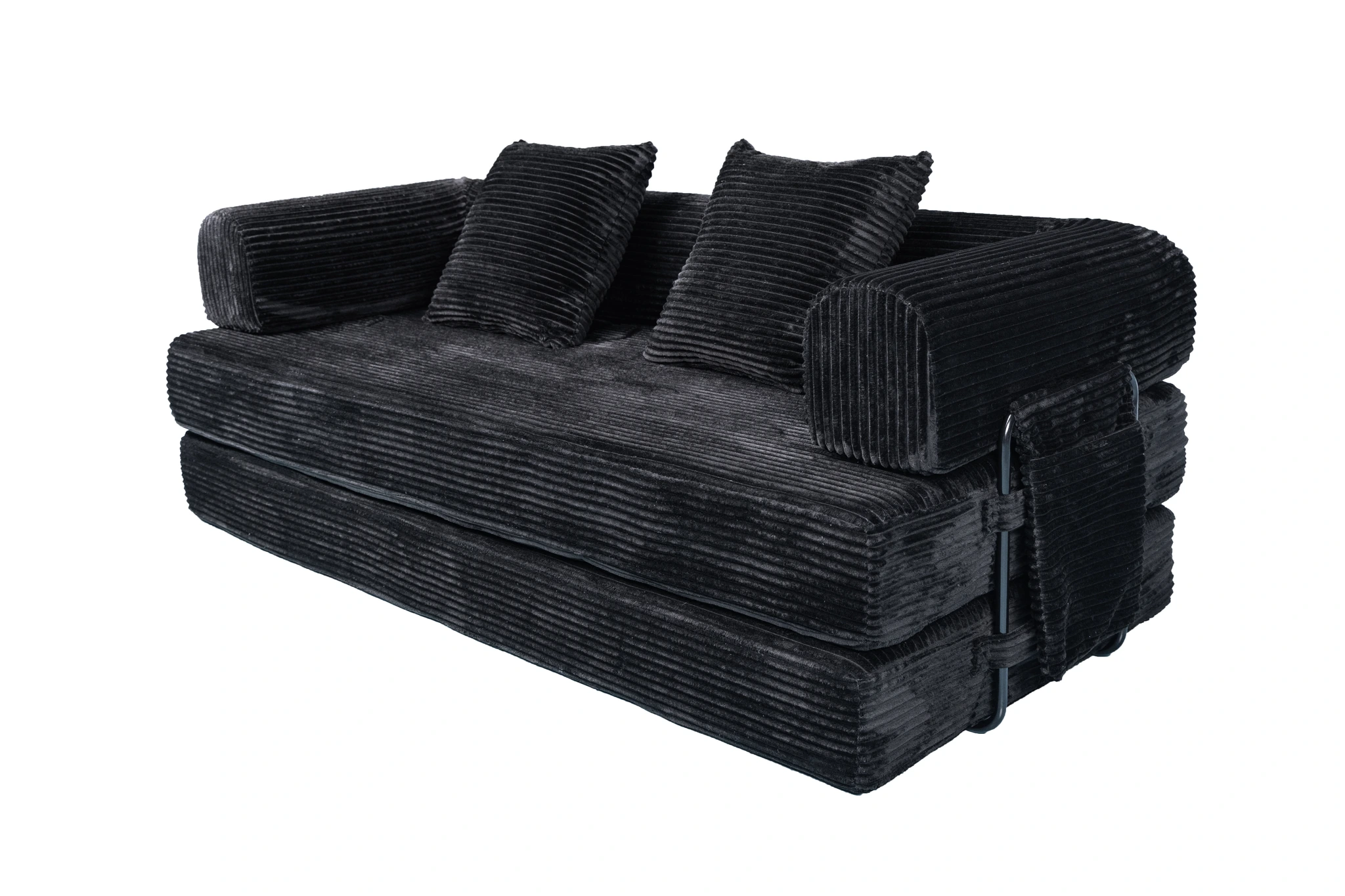 Blue Corduroy Convertible Sofa Bed view 14