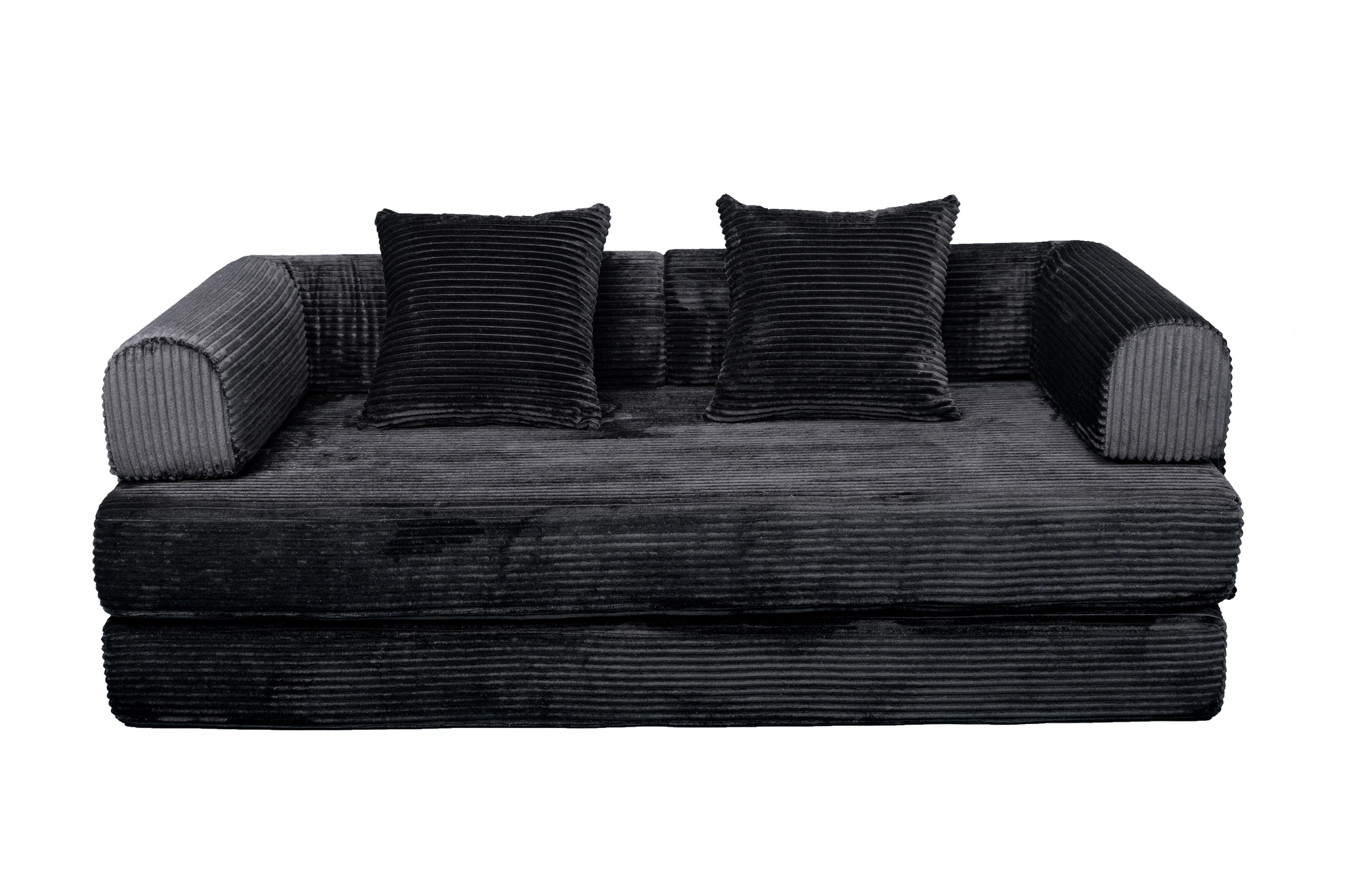 Blue Corduroy Convertible Sofa Bed view 15