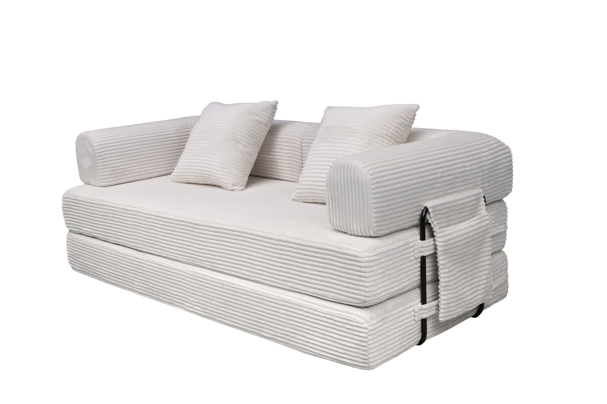Blue Corduroy Convertible Sofa Bed view 19