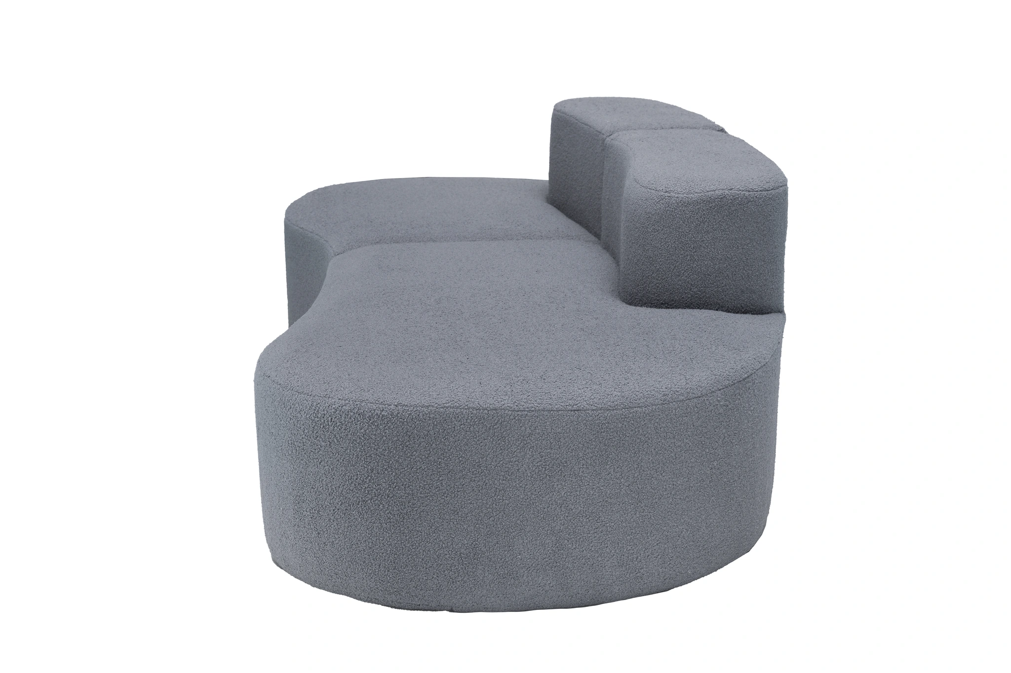 Blue Curved Compressible Sofa view 5