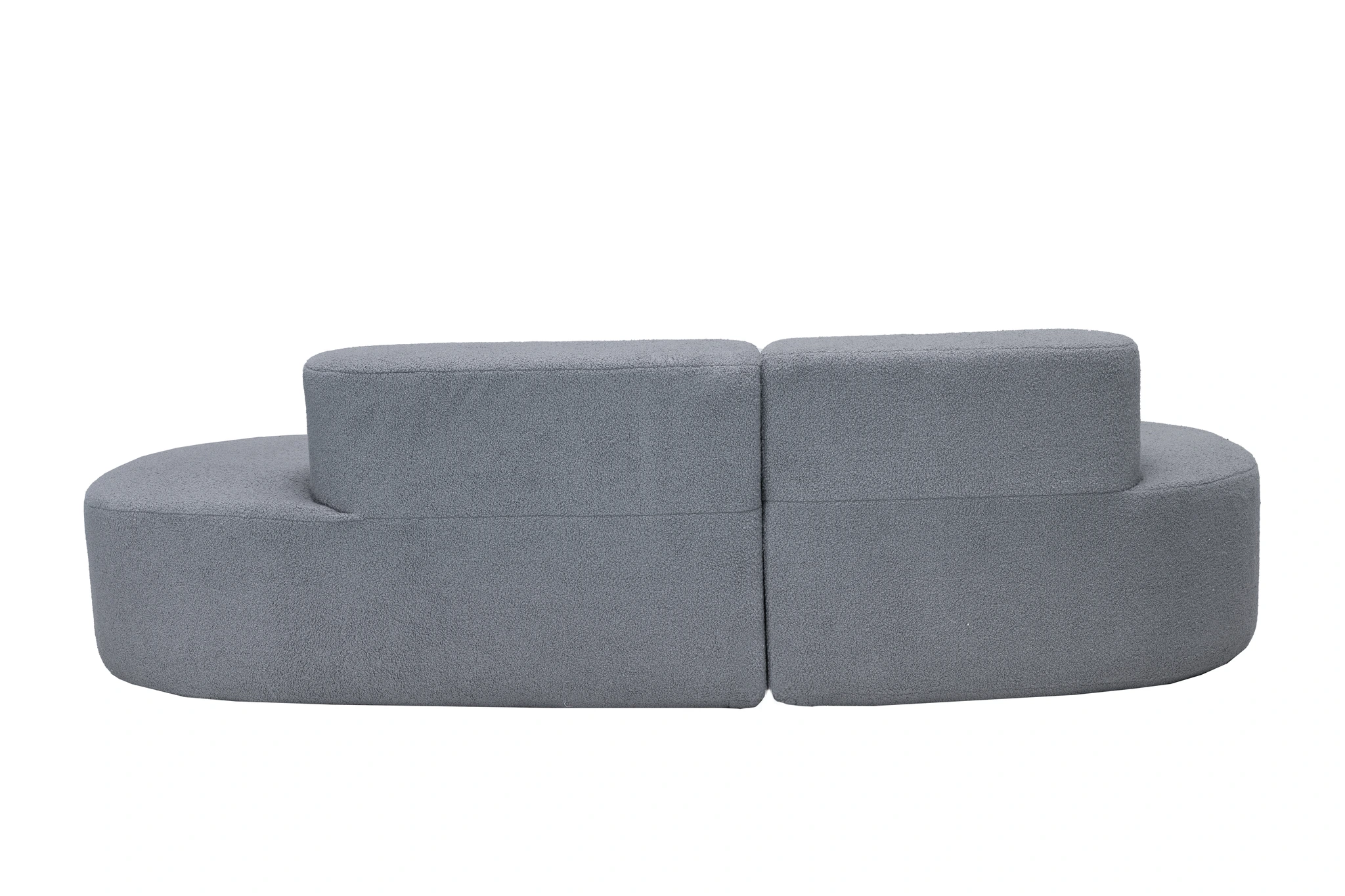 Blue Curved Compressible Sofa view 8
