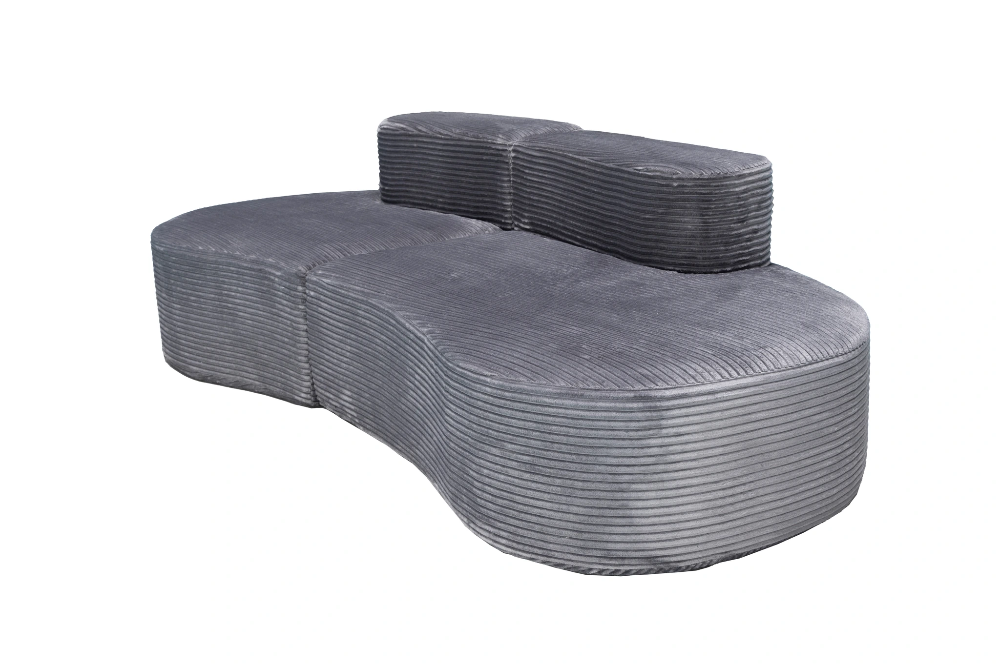 Blue Curved Compressible Sofa view 10