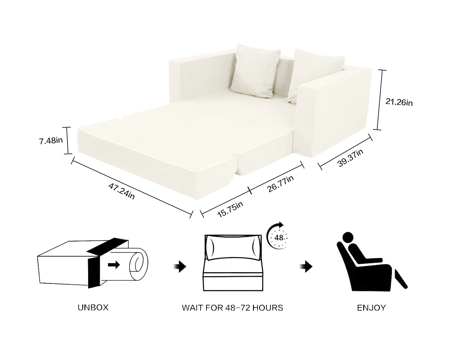 Folding Compressible Sofa view 5