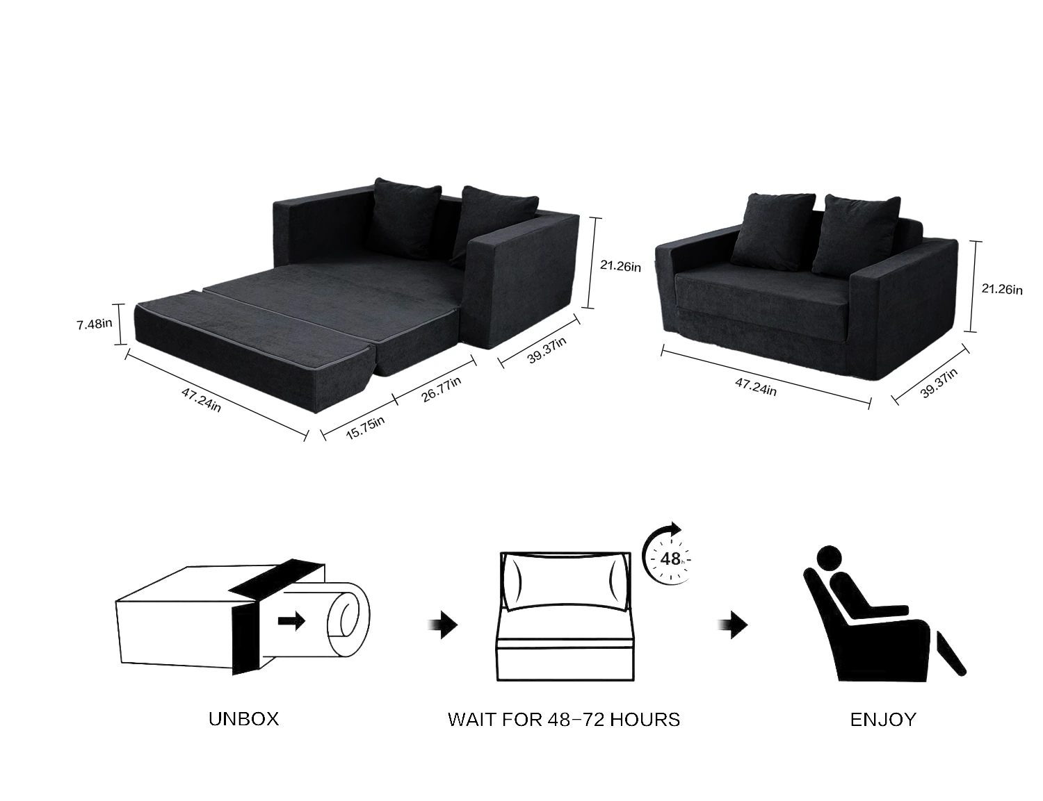 Folding Compressible Sofa view 17