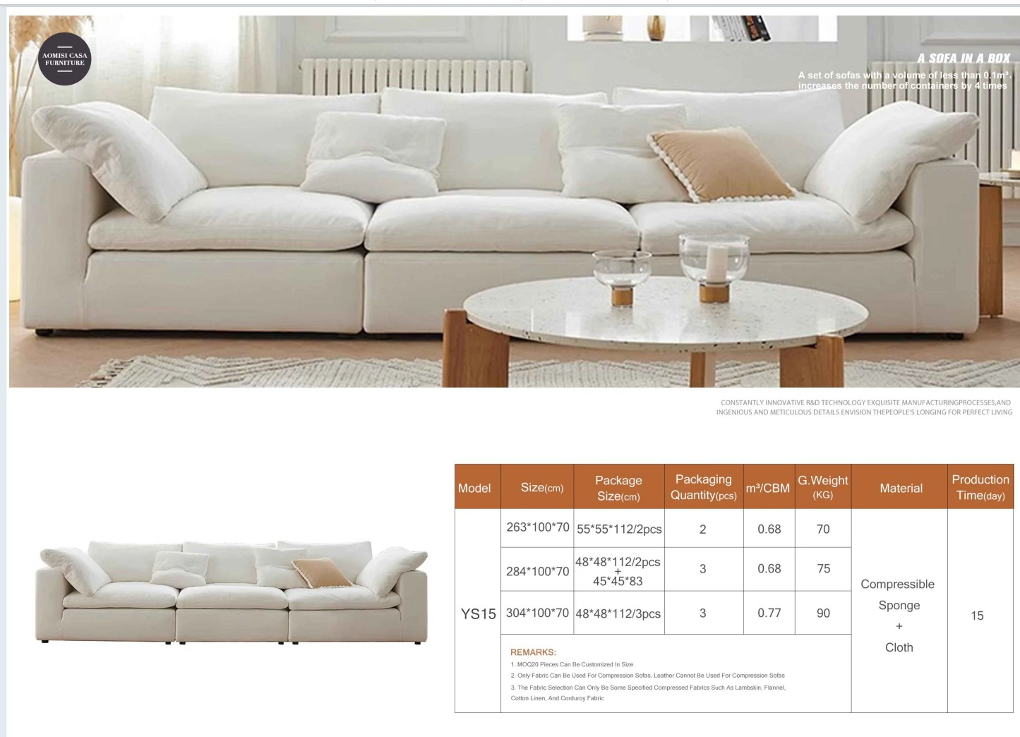 L-Shape Compressible Sofa view 17