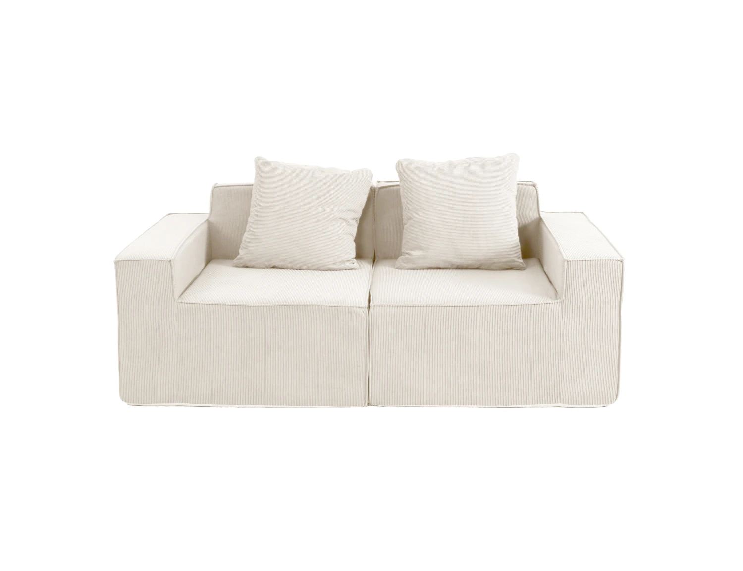 Cord-Fabric Compressible Sofa view 7