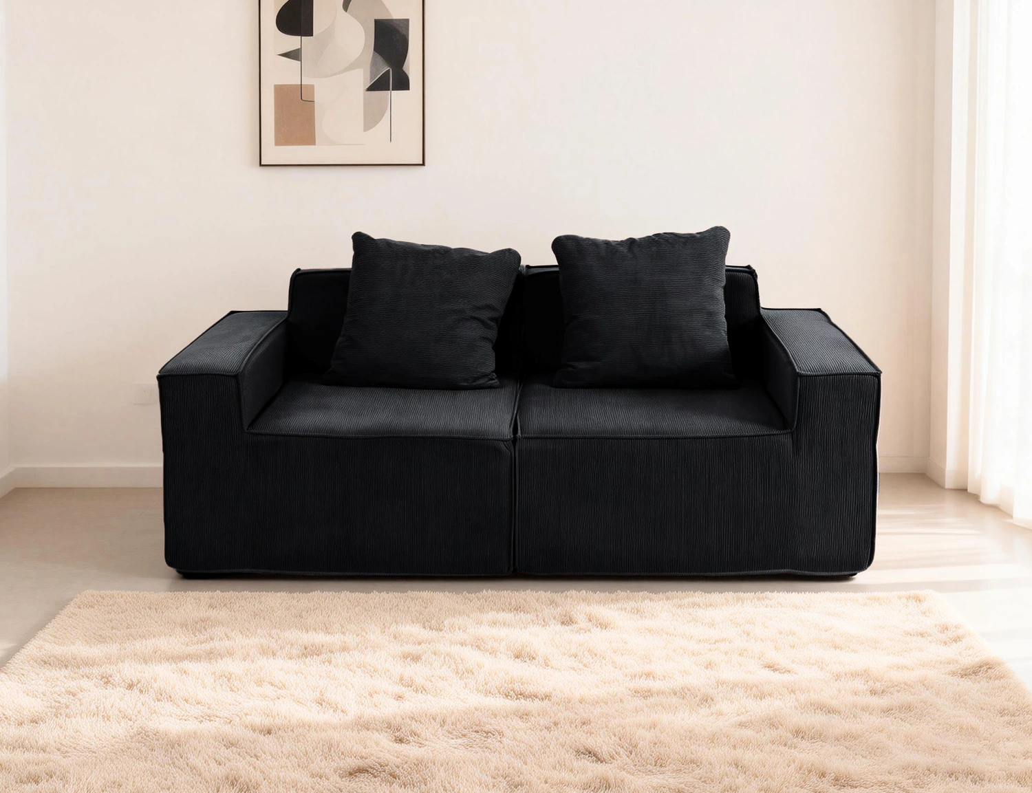 Cord-Fabric Compressible Sofa view 21