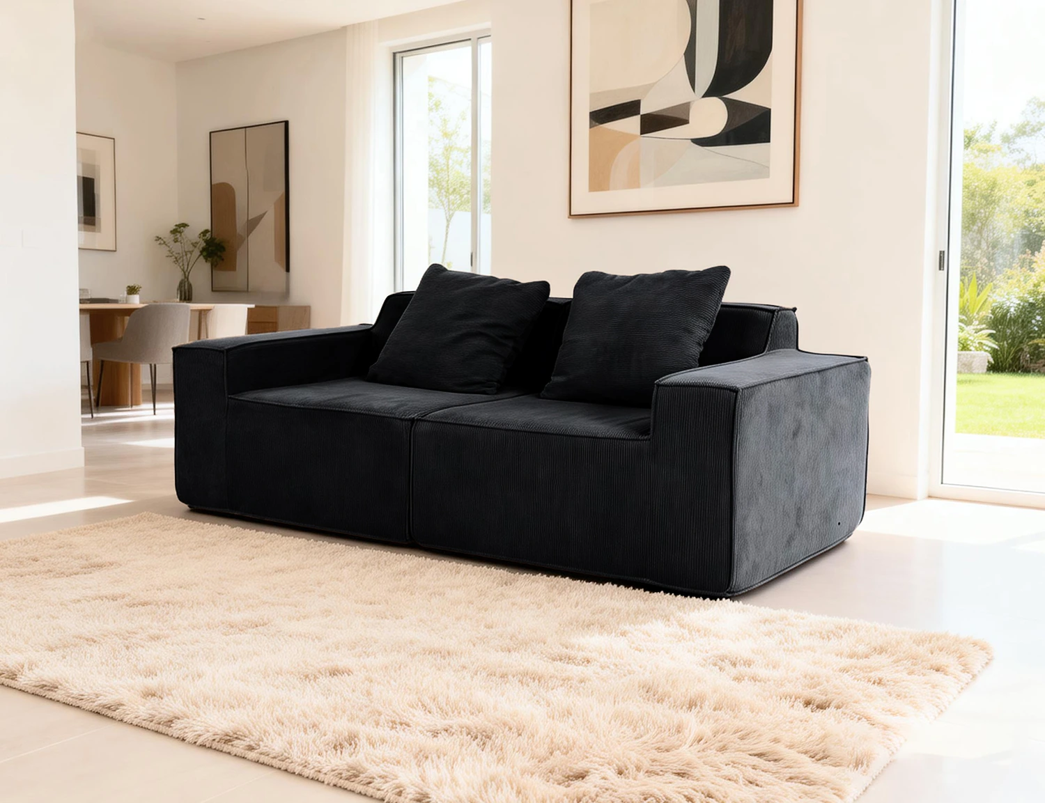 Cord-Fabric Compressible Sofa view 22