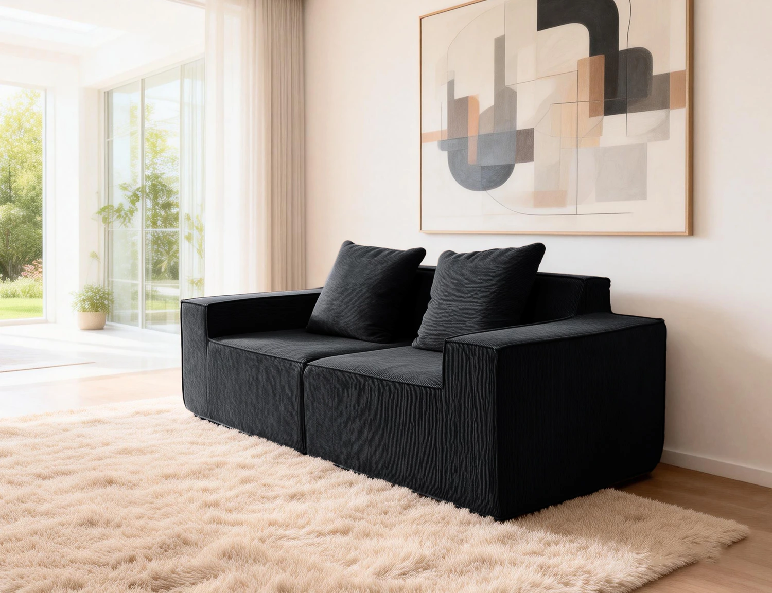 Cord-Fabric Compressible Sofa view 24