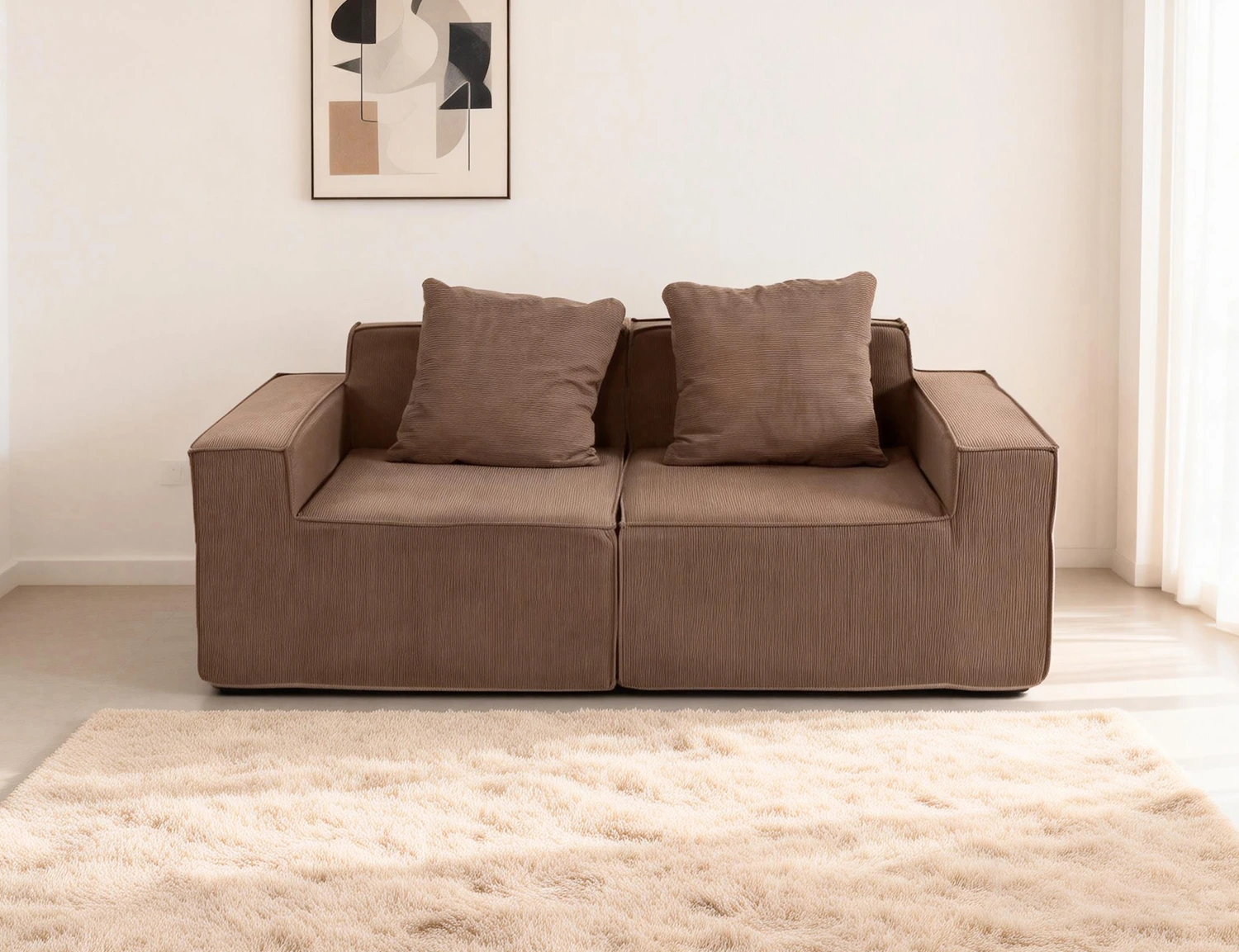 Cord-Fabric Compressible Sofa view 32