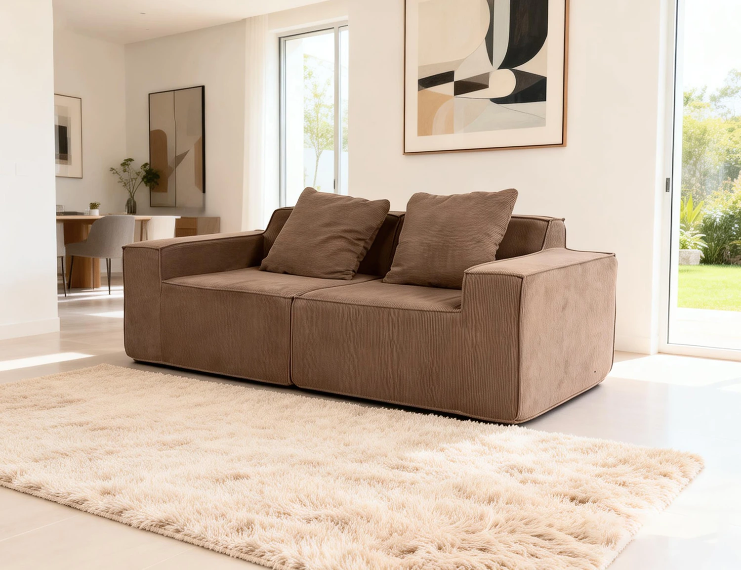 Cord-Fabric Compressible Sofa view 33