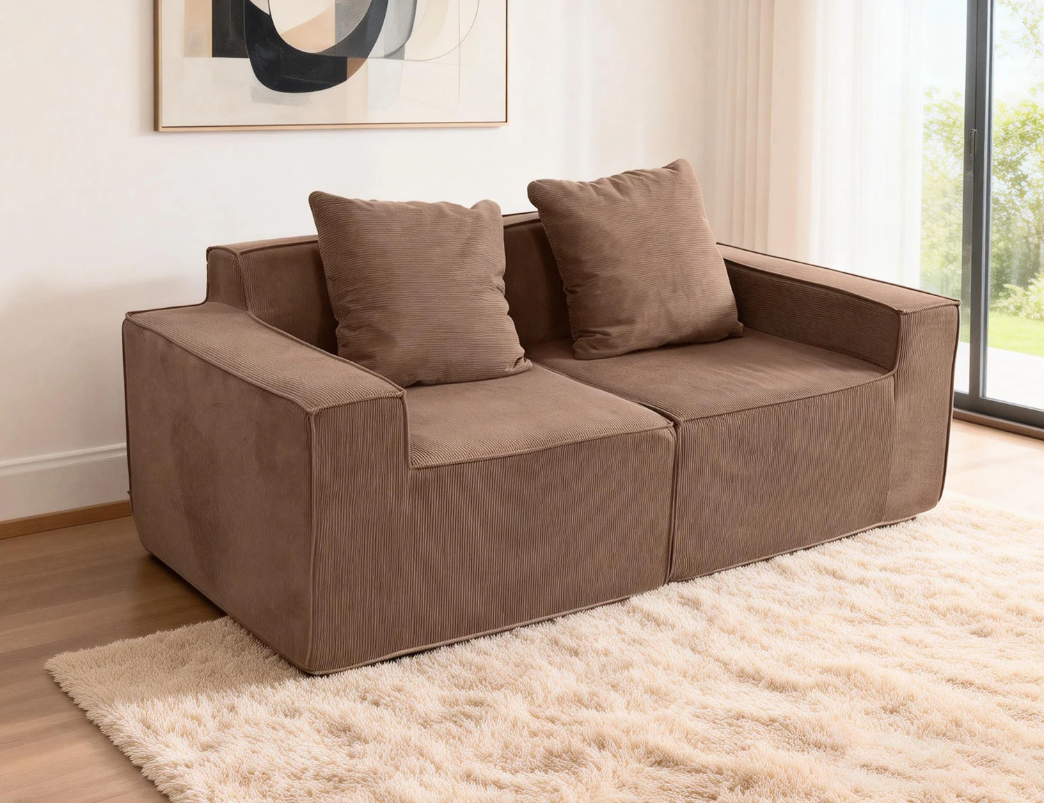 Cord-Fabric Compressible Sofa view 34