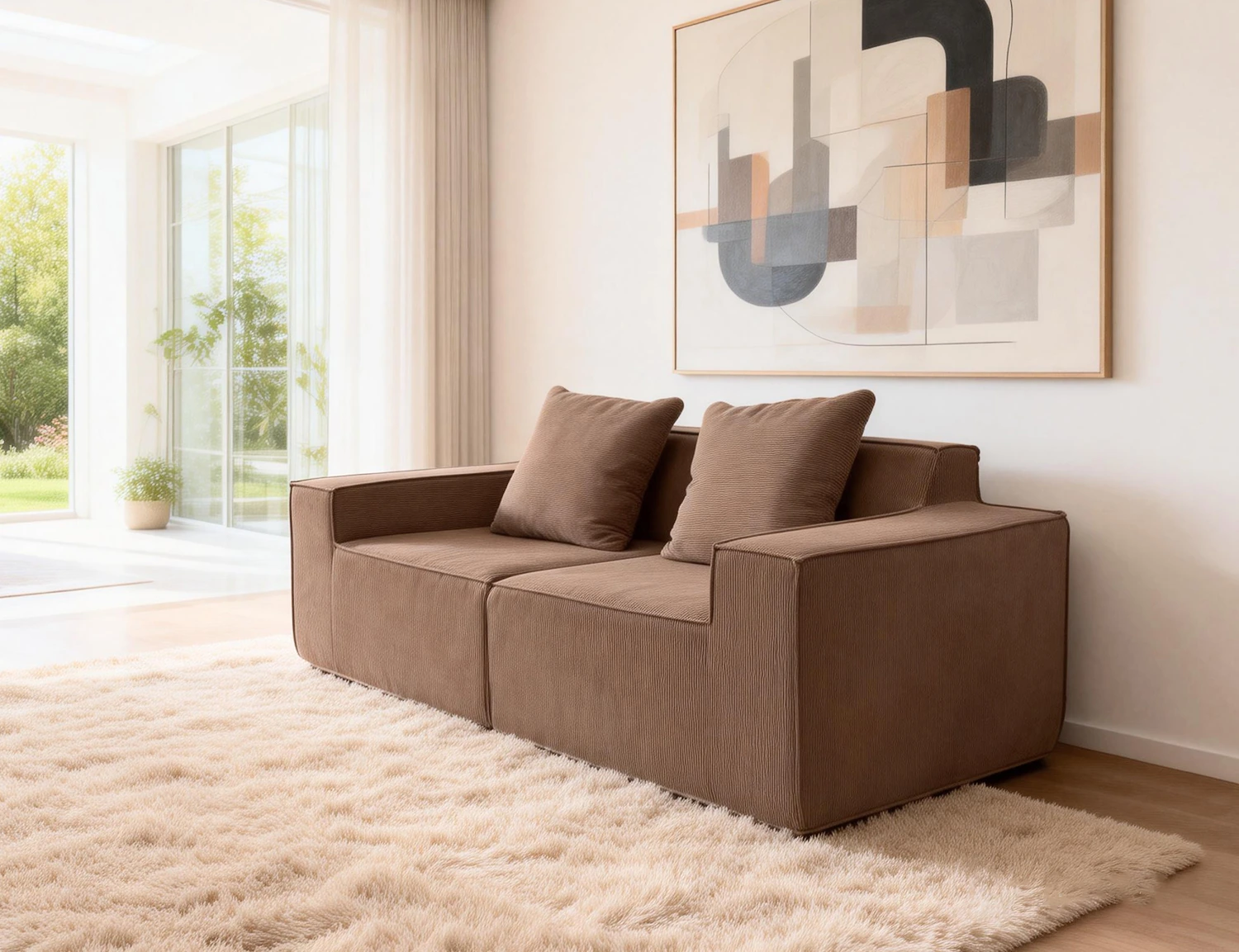 Cord-Fabric Compressible Sofa view 35