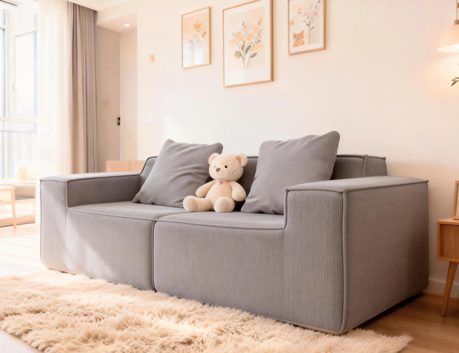 Cord-Fabric Compressible Sofa view 43