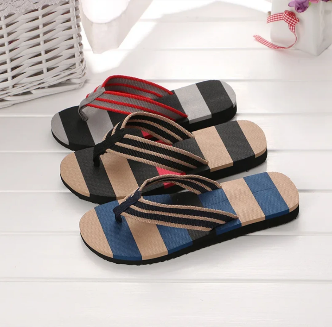 Striped Slide Slippers Set