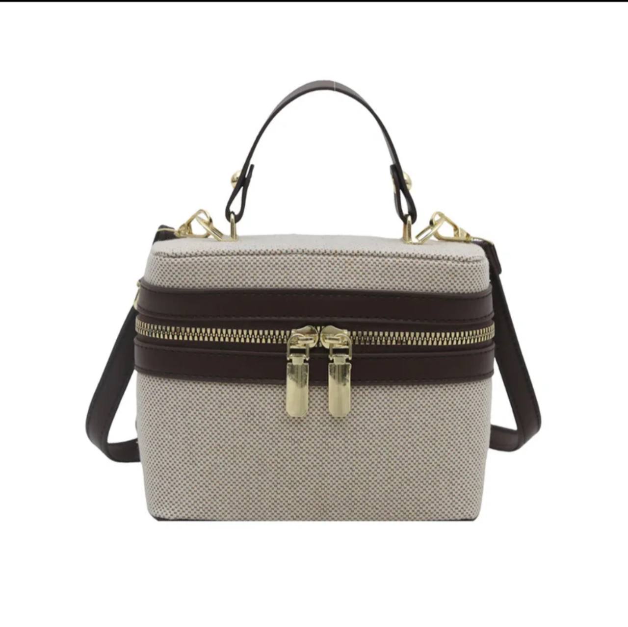 Compact Double-Zip Top-Handle Crossbody Bag view 9