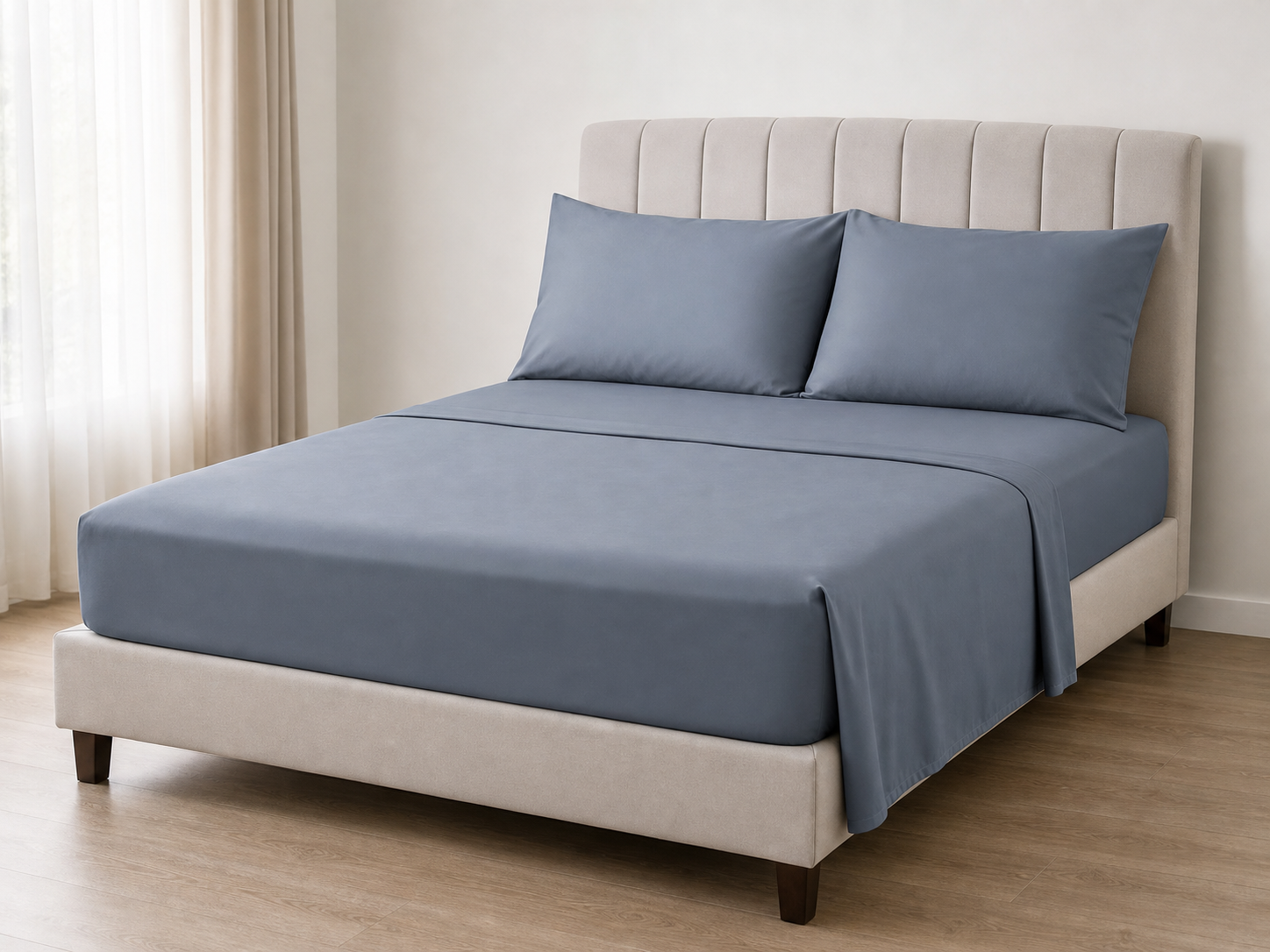 Single 200T Cotton Solid-Colour Bedsheet Set