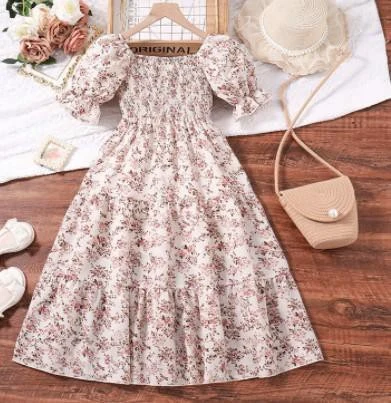 Blush Floral Smocked Maxi Dress showcase