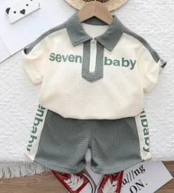 Cream and Sage Polo Shorts Set showcase
