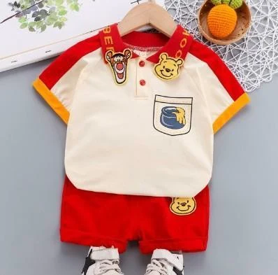 Red Character Patch Polo Set showcase