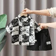 Black and White Graphic Shirt Set showcase