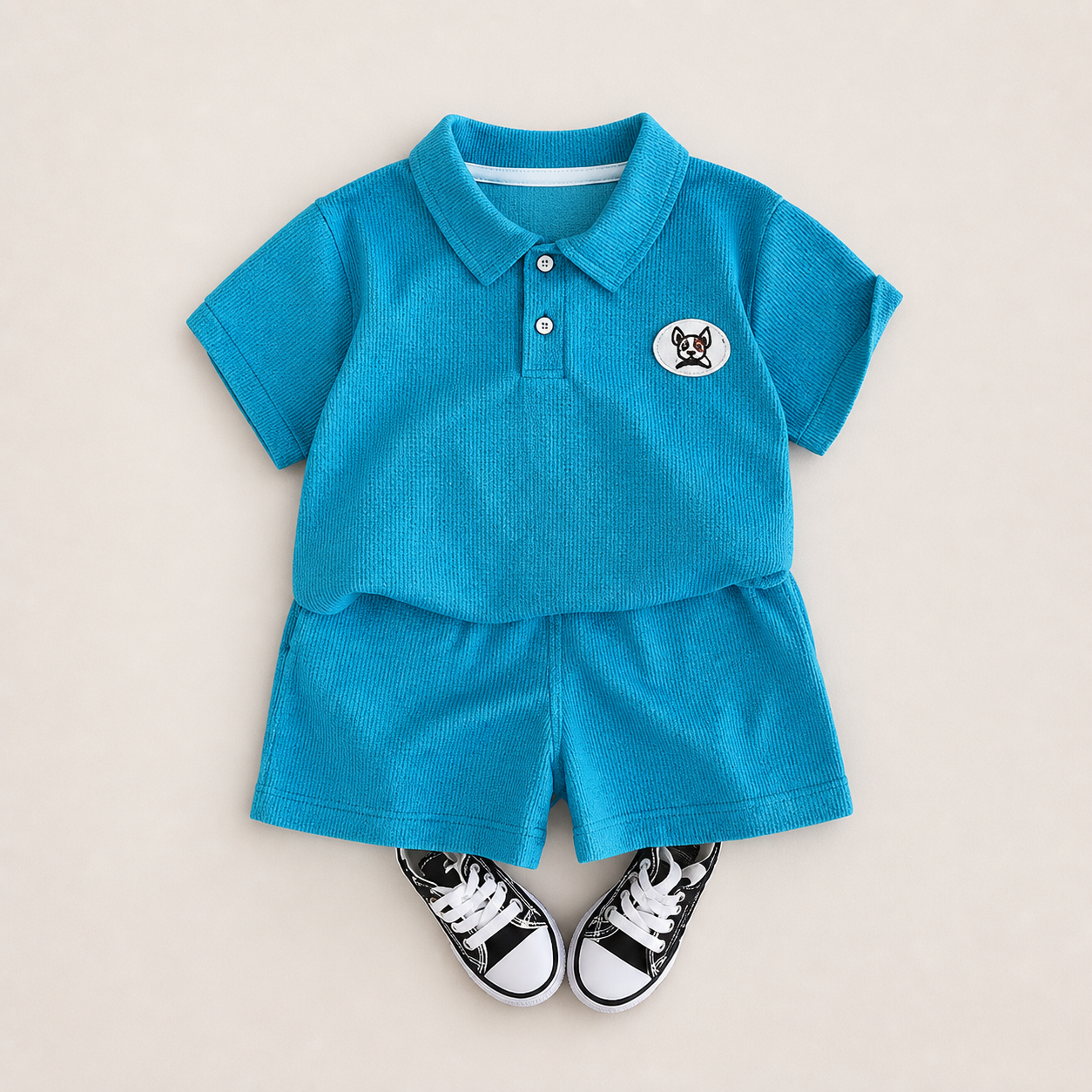 Aqua Polo and Shorts Set showcase