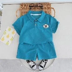 Aqua Polo and Shorts Set showcase
