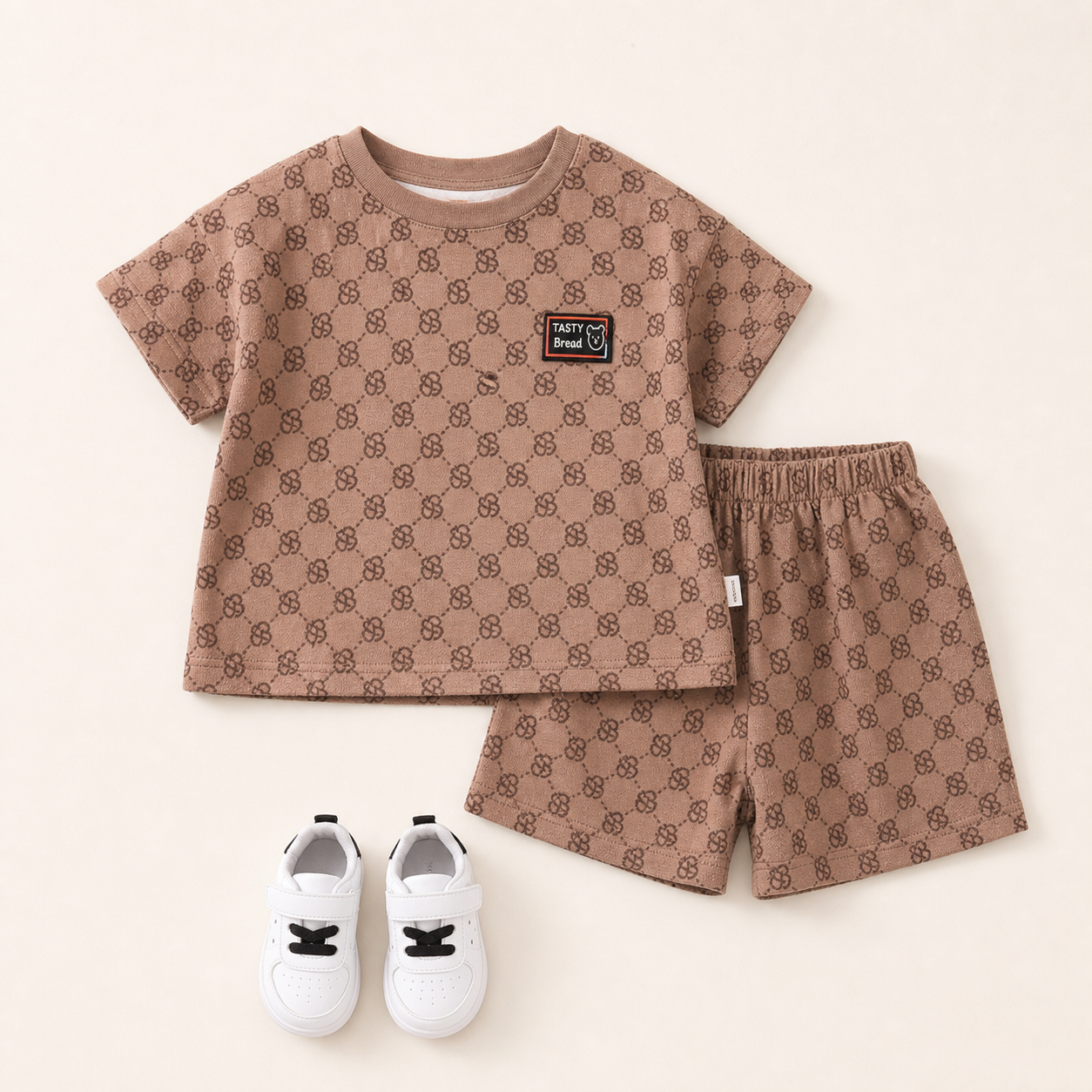 Teal Crew-Neck Tee and Shorts Set showcase