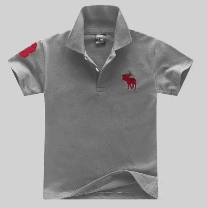 Grey Red-Emblem Polo Shirt showcase