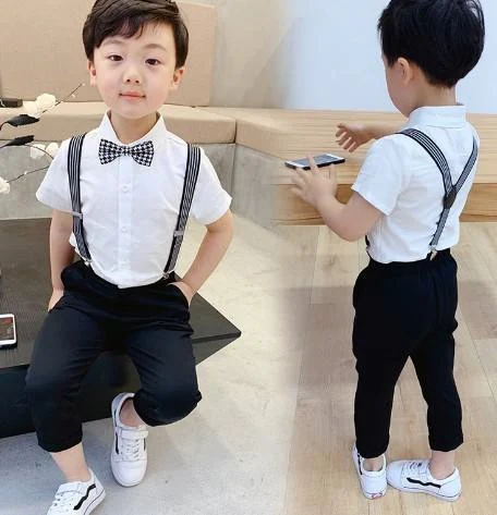 Black Trouser Bow-Tie Suspender Outfit showcase
