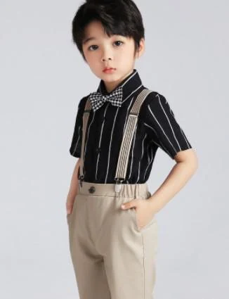 Black Pinstripe Suspender Trouser Set showcase
