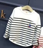 Cream Black-Stripe Sailboat Top showcase