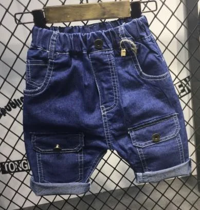 Indigo Cuffed Cargo Denim Shorts showcase