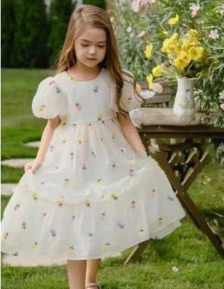 Ivory Meadow Puff-Sleeve Dress showcase