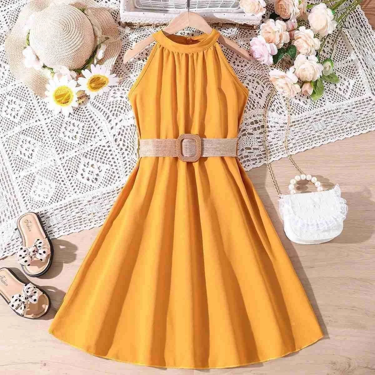 Marigold Halter Belt Dress showcase