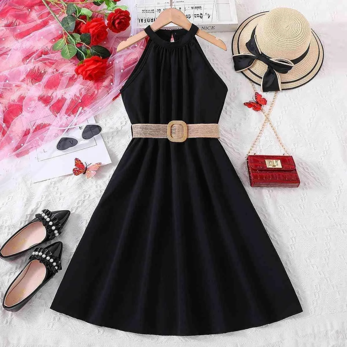 Black Halter Buckle Dress showcase